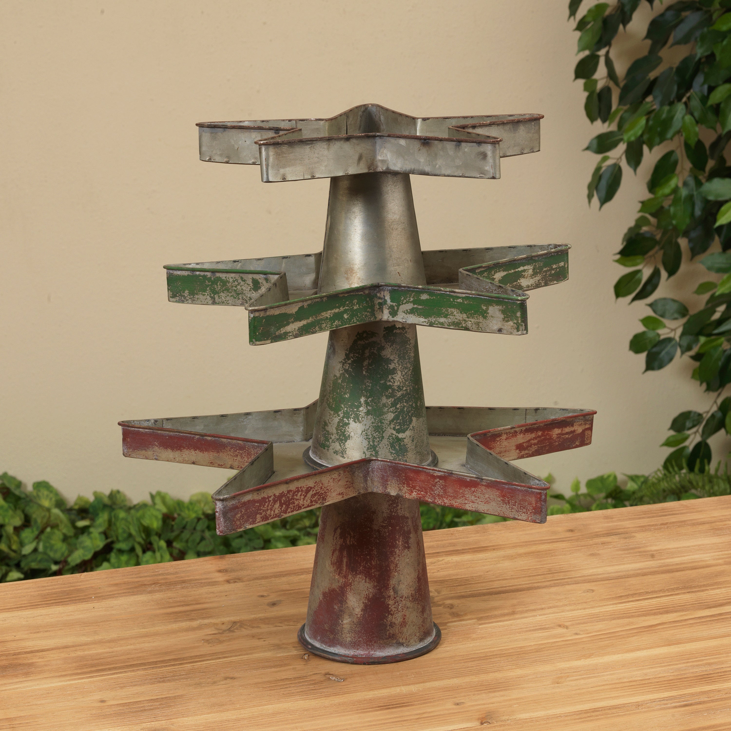 Set of 3 Metal Decorative Star Plant Stands